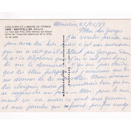 Montpellier Tour des Pins France Postcard used VGC