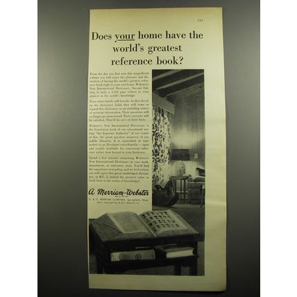 1955 Merriam-Webster New International Dictionary Advertisement