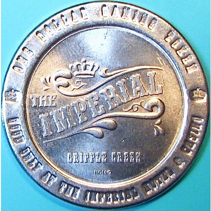 Imperial. $1 Casino Token. Cripple Creek, CO. J74.