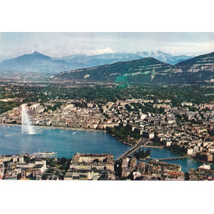 Geneve Ville Switzerland Postcard posted creased