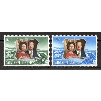 Falklands 1972 Royal Silver Wedding MNH set S.G. 289-290