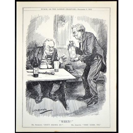 WHEN! 1913 Leonard Raven-Hill - John Edward Redmond PUNCH CARTOON PAGE