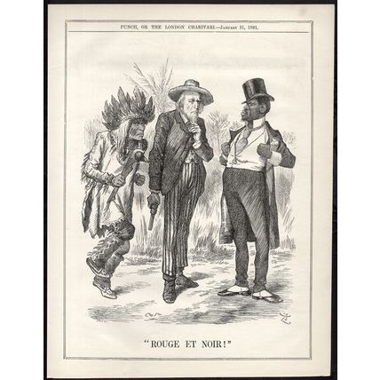 ROUGE ET NOIR! 1891 Sir John Tenniel - Joseph Swain PUNCH CARTOON PAGE