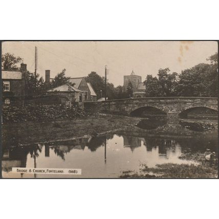 Bridge & Church, Ponteland, Northumberland, 1916 - Johnston & Son RP Postcard