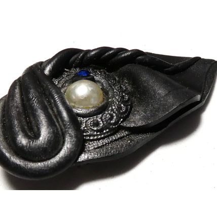 Vintage 1970-s Large Abstract Resin Black Brooch - Very Rare and Beautiful!
