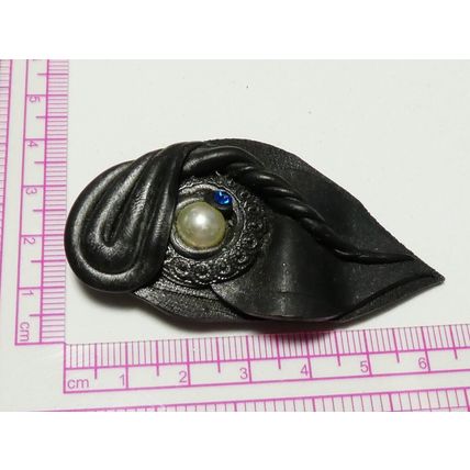 Vintage 1970-s Large Abstract Resin Black Brooch - Very Rare and Beautiful!