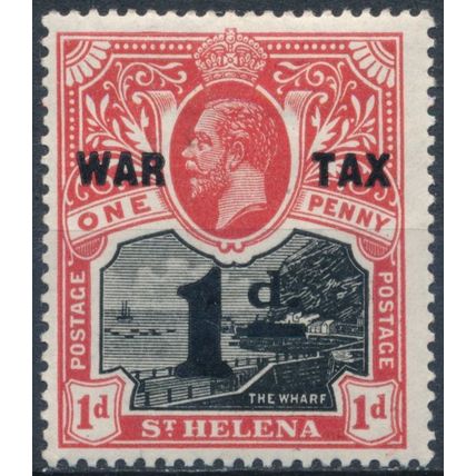 KGV optd War Tax - St Helena 1919 - NM H - SG 88