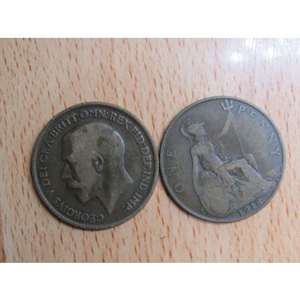 GB 1918 George V Penny Coin