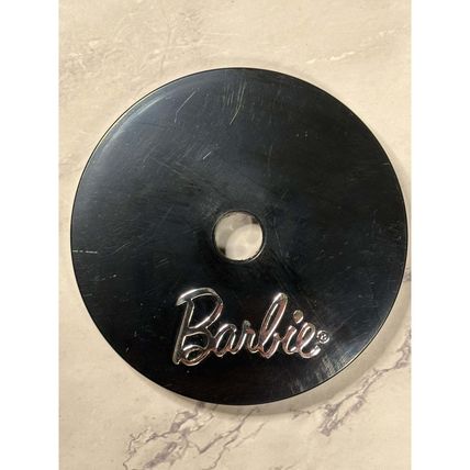 Vintage Black and Silver Barbie Doll Labeled Stand Pedestal