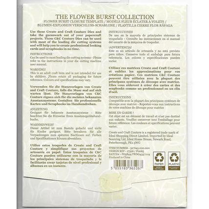 Couture. The Flower Burst Collection - Closure Template 17326 Die Set. Crafts
