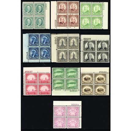 692-701, Mint VF-XF NH Set of Plate Blocks SCV $675 ** Stuart Katz