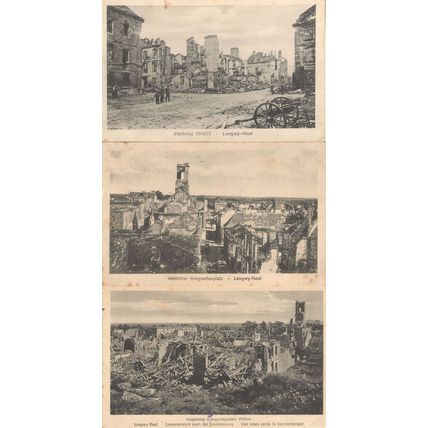 German WW1 Bomb Damage 3x Sent By War Soldier Postcard s