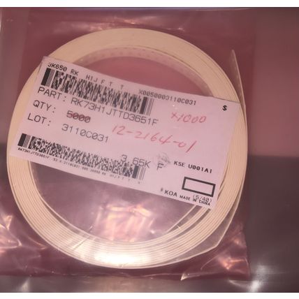 RK73H1JTTD3651F KOA RES 3.65K OHM 1% 1/10W 0603, ROHS - 1000 PCS on Tape