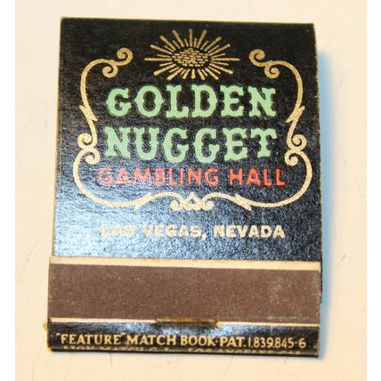 VTG Las Vegas MATCH BOOK Collectors Gift Casino Advertising The Golden Nugget