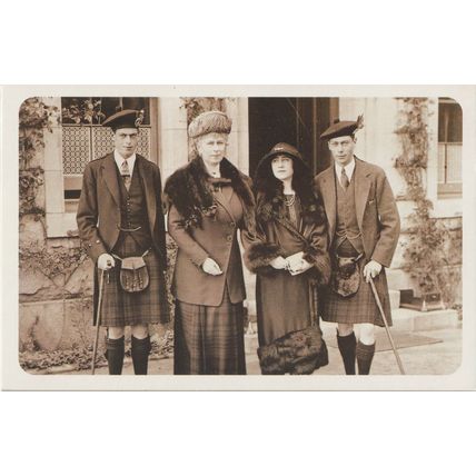 Postcard Duke Duchess York Kent Queen Mary Balmoral 1923 Royal Family Nostalgia