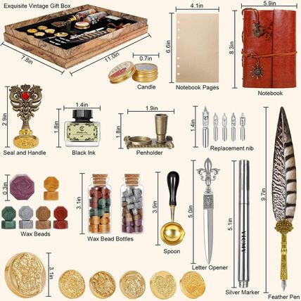 Feather Pen Pheasant Quill Pen and Ink Set,Caligraphy Kits for Beginners, Feathe