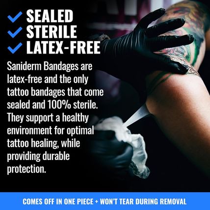 Saniderm Flex Tattoo Aftercare Bandage (New) (Medium Roll, 6 in X 8 Yd) – Conven