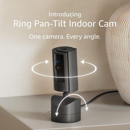 Ring Pan-Tilt Indoor Cam | See All around with 360° Pan Coverage, HD Video, plus