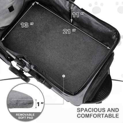 Monibloom 3 Wheels Pet Dog Cat Stroller for Small Medium Dogs and Cats, Lightwei