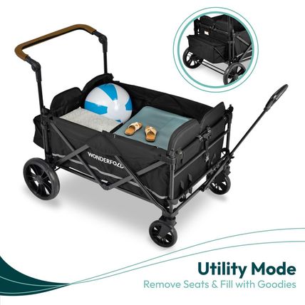 WONDERFOLD X4 Push & Pull Stroller Wagon (4 Seater) - Collapsible Wagon Stroller