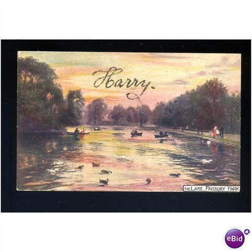 LONDON Finsbury Park Lake Postcard by G.Smith