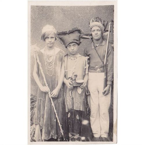 Three Children in Fancy Dress Postcard (ETH12173)