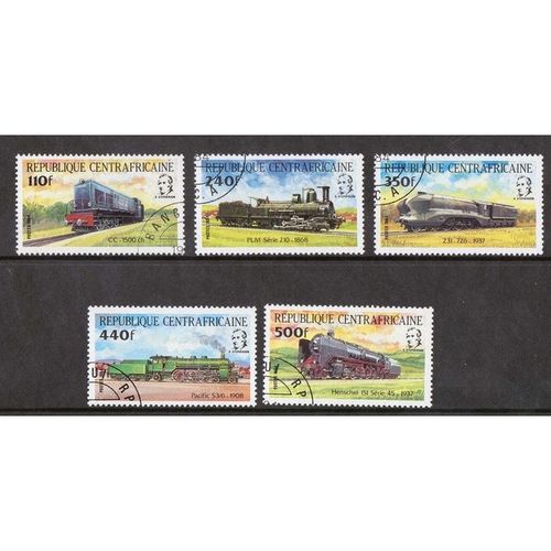 CENTRAL AFRICAN REPUBLIC REPUBLIQUE CENTRAFRICAINE 1984 LOCOMOTIVES SET OF 5 VFU