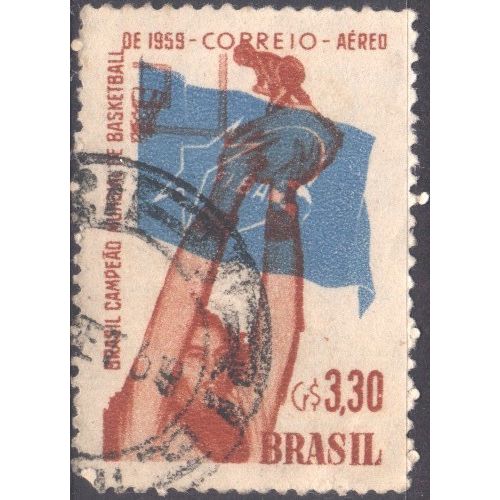 Brazil 1959 - SG1003 - 3cr.30 brown & blue - Basketball Player - used