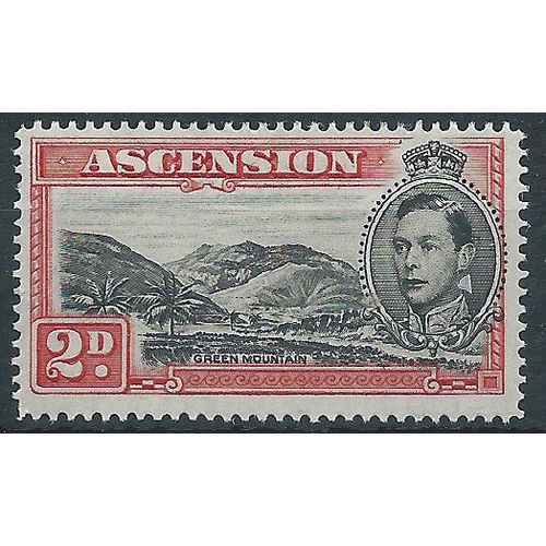 Ascension Island 1949 SG41b 2d Black & Red-Orange Perf 14 Mounted Mint.. .