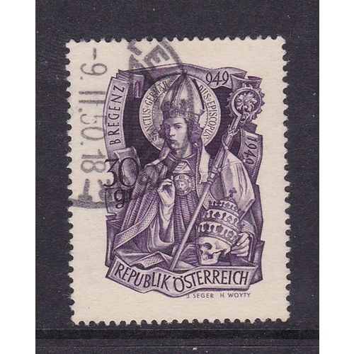 AUSTRIA 1949 1,000th BIRTH ANNIV ST GEBHARD USED #2