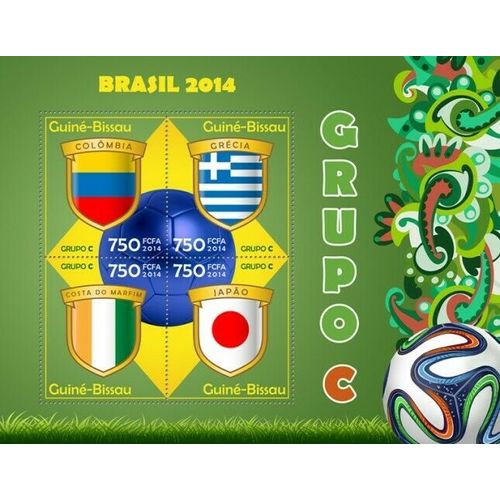 GUINE BISSAU 2014 SHEET MNH BRAZIL WORLD CUP FOOTBALL SOCCER SPORTS GROUP C 3