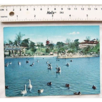 old postcard Water Zoo of Ueno, Japan