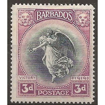 Barbados 1920 SG206 3d Black & Purple Mounted Mint . .