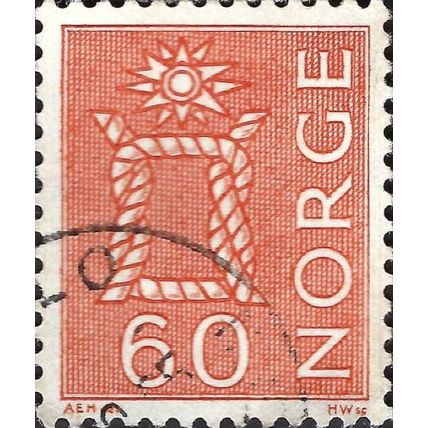 NORWAY, Clove-hitch knot and sun, orange 1967, 60ore