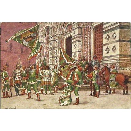 Art SELVA Contrade di Siena Postcard (Istituto Italiano)