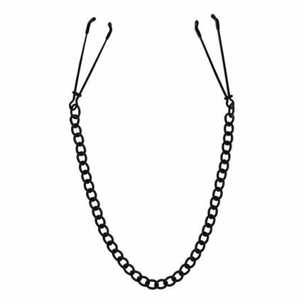 Reign Noir Black Nipple Tweezer Clip On Nipples Body Chain Master Sub Dom Slave