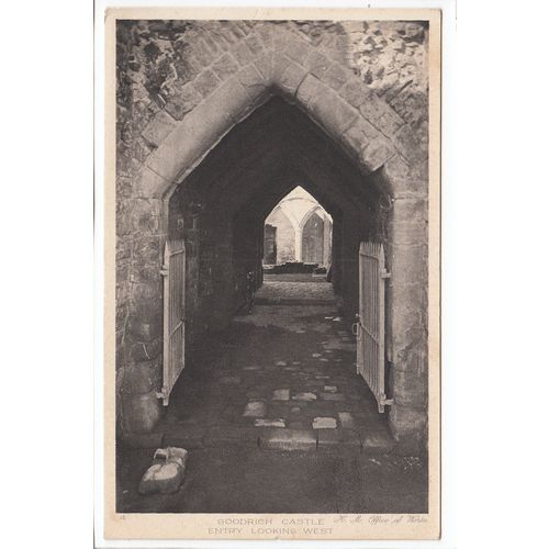 Entry Looking West Goodrich Castle Herefordshire Postcard