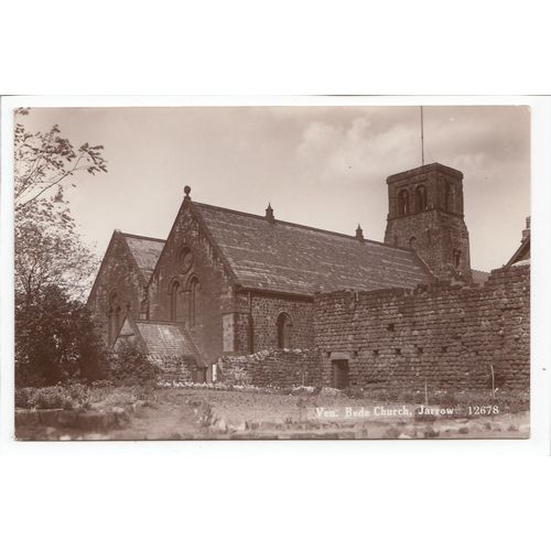 Bede Church Jarrow Durham RP Postcard 12678
