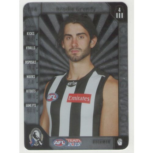 AFL 2015 Team Coach/Silver Parallel-184 Brodie Grundy/Pies