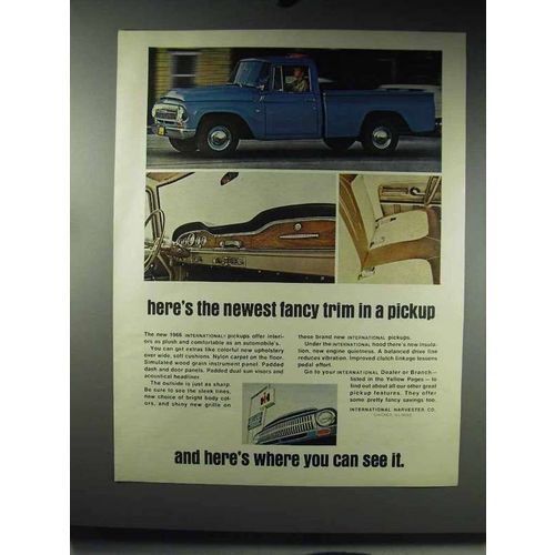 1966 International Harvester Pickup Truck Ad - Fancy