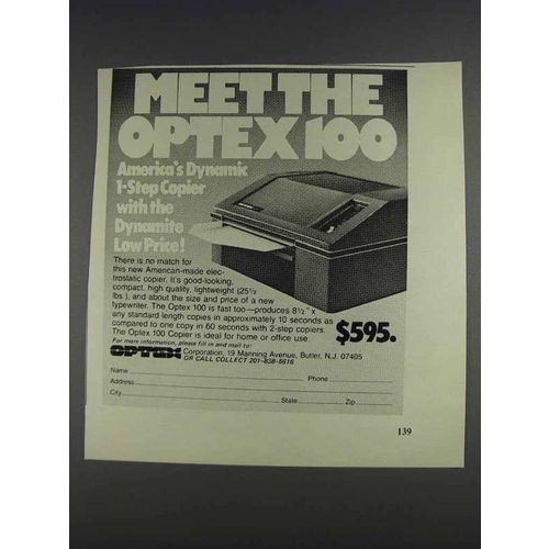 1980 Optex 100 Copier Ad - Meet