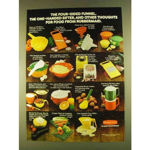 1980 Rubbermaid Food Products Ad - Four-Sided Funnel