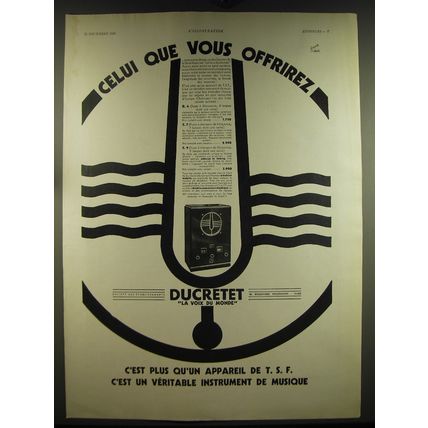 1932 Ducretet Radio Advertisement - in French - Celui que vous offrirez