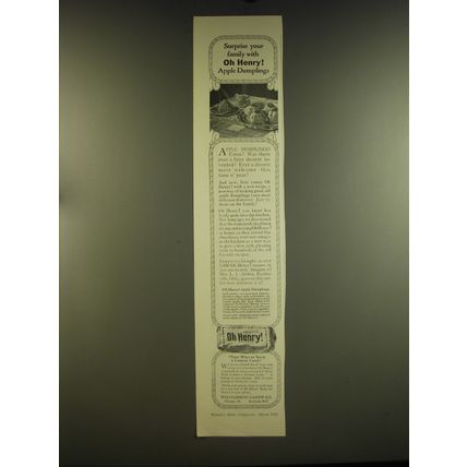 1926 Oh Henry! Candy Bar Ad - Surprise your family with Oh Henry!