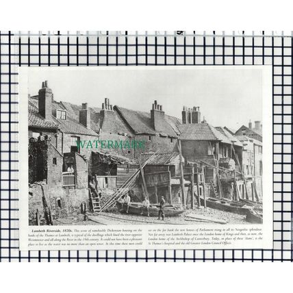 (7842) Lambeth Riverside Thames London - 1980s Cutting