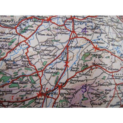 RARE ! WW2 1944 RAF Paper Map for Manchester & North Wales Shows Bases Radar etc