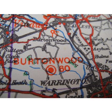 RARE ! WW2 1944 RAF Paper Map for Manchester & North Wales Shows Bases Radar etc