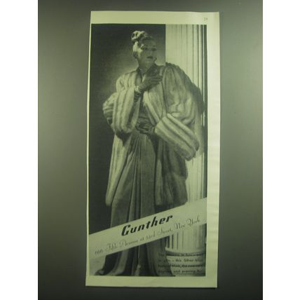 1945 Gunther Mink Coat Advertisement
