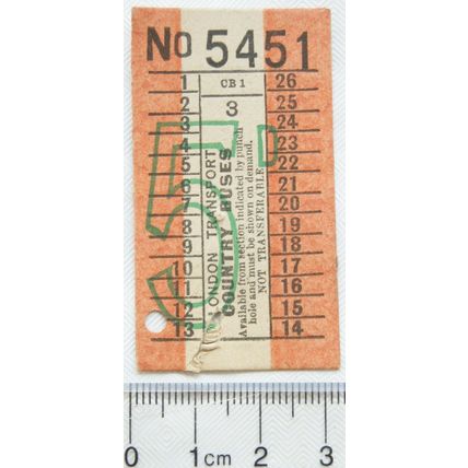 Vintage: ticket London Transport Country Buses 5d - CB1 3