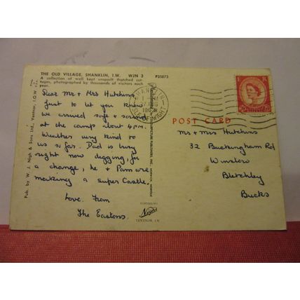 THE OLD VILLAGE, SHANKLIN, ISLE OF WIGHT used postcard by W J Nigh 1962 pm =